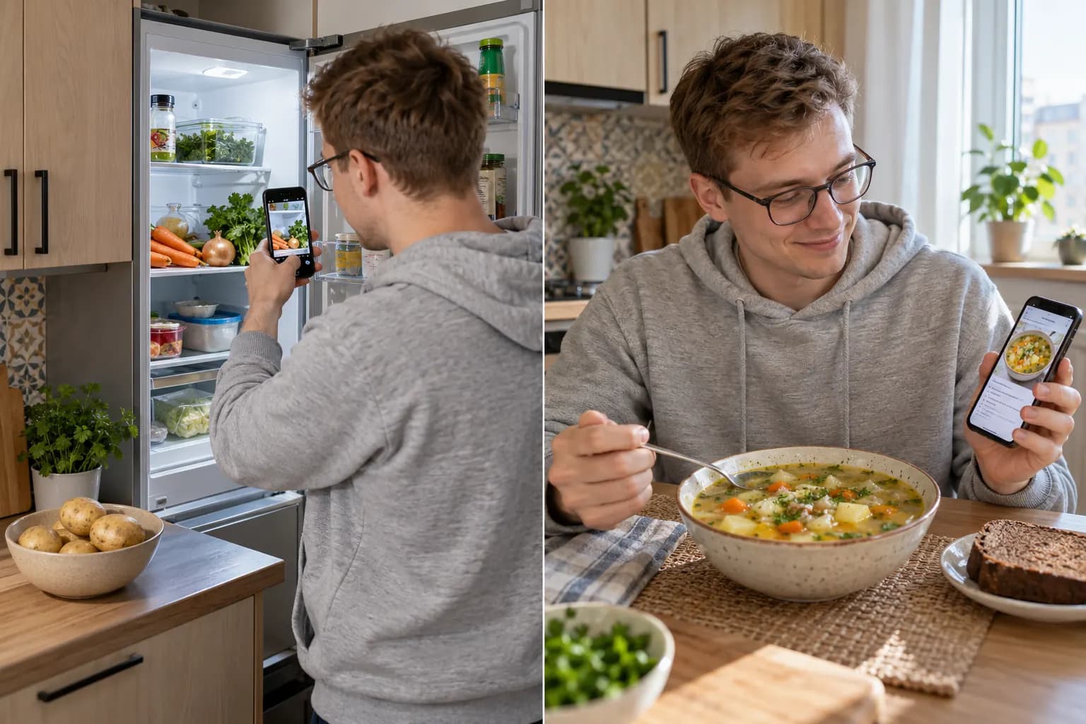До и после: фото продуктов и приготовленное блюдо — Что приготовить на обед из продуктов дома