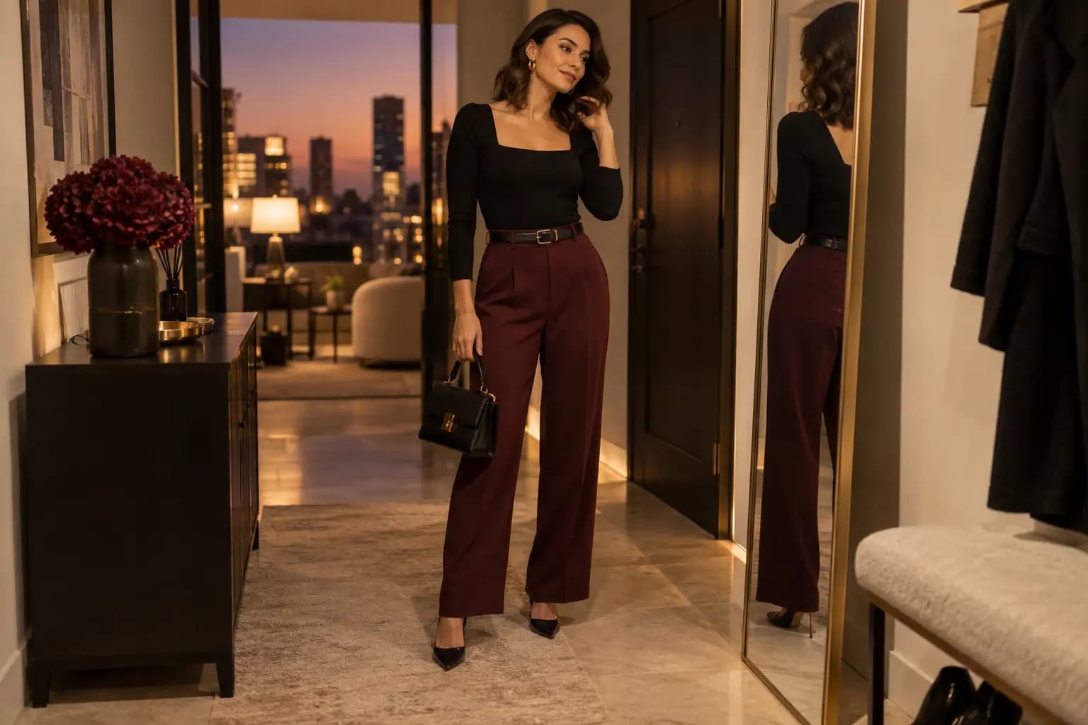 Женский smart casual образ для вечернего ресторана